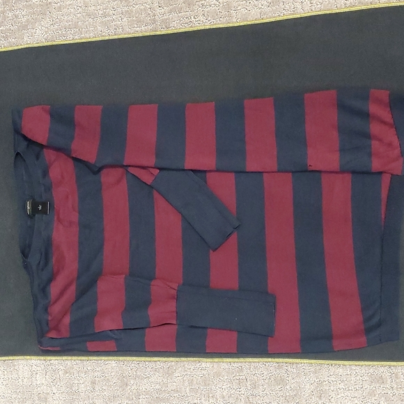 Ann Taylor Large Stripe Crewneck Cardigan - Picture 7 of 8